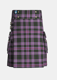 Utility_Chapman_Tartan_5924_kilt_front_image_with_pleated_design_and_adjustable_buckles_for_men