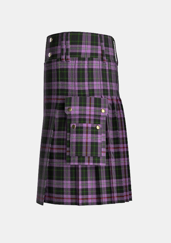 Utility_Chapman_Tartan_5924_kilt_left_image_with_pleated_design_and_adjustable_buckles_for_men