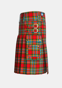 Utility_Chattan_Ancient_Tartan_kilt_right_image_with_pleated_design_and_adjustable_buckles_for_men