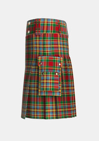 Utility_Chattan_Chief_of_Clan_Tartan_1852_kilt_left_image_with_pleated_design_and_adjustable_buckles_for_men