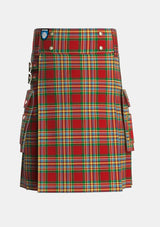 Utility_Chattan_Clan_Tartan_1851_kilt_front_image_with_pleated_design_and_adjustable_buckles_for_men