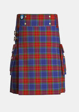 Utility_Chinese_Scottish_Tartan_6807_kilt_front_image_with_pleated_design_and_adjustable_buckles_for_men