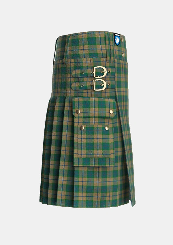 Utility_Chisholm_Colonial_Tartan_7791_kilt_right_image_with_pleated_design_and_adjustable_buckles_for_men