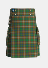 Utility_Chisholm_Hunting_Tartan_1458_kilt_front_image_with_pleated_design_and_adjustable_buckles_for_men