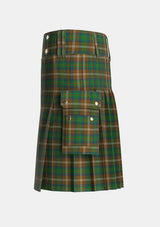 Utility_Chisholm_Hunting_Tartan_1458_kilt_left_image_with_pleated_design_and_adjustable_buckles_for_men