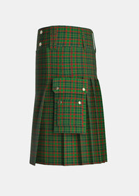 Utility_Clan_Doyle_Tartan_kilt_left_image_with_pleated_design_and_adjustable_buckles_for_men