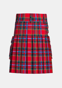 Utility_Clan_Drummond_tartan_kilt_back_image_with_pleated_design_and_adjustable_buckles_for_men