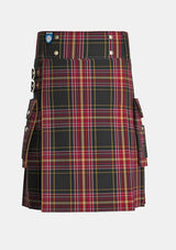 Utility_Clan_Firefighter_Tartan_kilt_front_image_with_pleated_design_and_adjustable_buckles_for_men