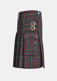 Utility_Clan_Hall_Tartan_kilt_right_image_with_pleated_design_and_adjustable_buckles_for_men