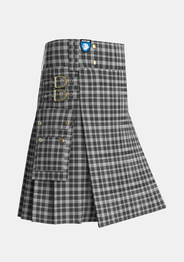 Utility_Clan_Hamilton_Society_Tartan_13703_kilt_side_image_with_pleated_design_and_adjustable_buckles_for_men