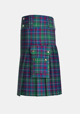 Utility_Clan_Irwin_Association_Tartan_12895_kilt_left_image_with_pleated_design_and_adjustable_buckles_for_men