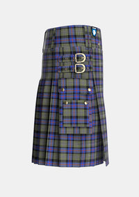 Utility_Clan_Logan_Society_International_Tartan_14067_kilt_right_image_with_pleated_design_and_adjustable_buckles_for_men