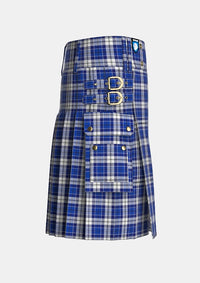 Utility_Clan_Strathclyde_Tartan_kilt_right_image_with_pleated_design_and_adjustable_buckles_for_men