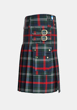Utility_Clan_Sutherland_Tartan_kilt_right_image_with_pleated_design_and_adjustable_buckles_for_men