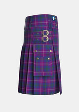 Utility_Clans_of_Caledonia_Tartan_5923_kilt_right_image_with_pleated_design_and_adjustable_buckles_for_men