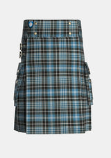 Utility_Clarke_Ancient_tartan_633_kilt_front_image_with_pleated_design_and_adjustable_buckles_for_men