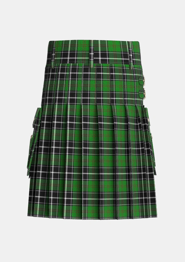 Utility_Cleghorn_Personal_Tartan_4144_kilt_back_image_with_pleated_design_and_adjustable_buckles_for_men