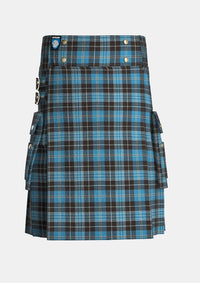 Utility_Clergy_Ancient_Tartan_kilt_front_image_with_pleated_design_and_adjustable_buckles_for_men