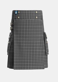 Utility_Clergy_Breacan_nan_Clearach_Tartan_1312_kilt_front_image_with_pleated_design_and_adjustable_buckles_for_men