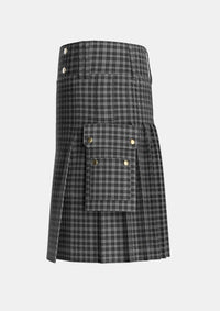Utility_Clergy_Breacan_nan_Clearach_Tartan_1312_kilt_left_image_with_pleated_design_and_adjustable_buckles_for_men