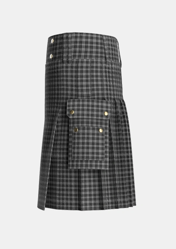 Utility_Clergy_Breacan_nan_Clearach_Tartan_1312_kilt_left_image_with_pleated_design_and_adjustable_buckles_for_men