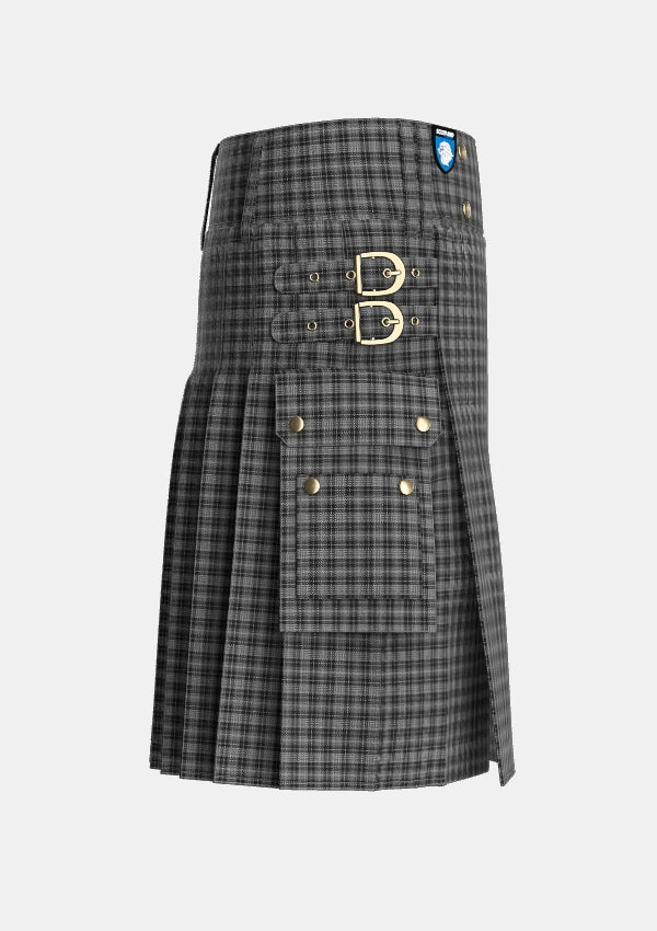 Utility_Clergy_Breacan_nan_Clearach_Tartan_1312_kilt_right_image_with_pleated_design_and_adjustable_buckles_for_men
