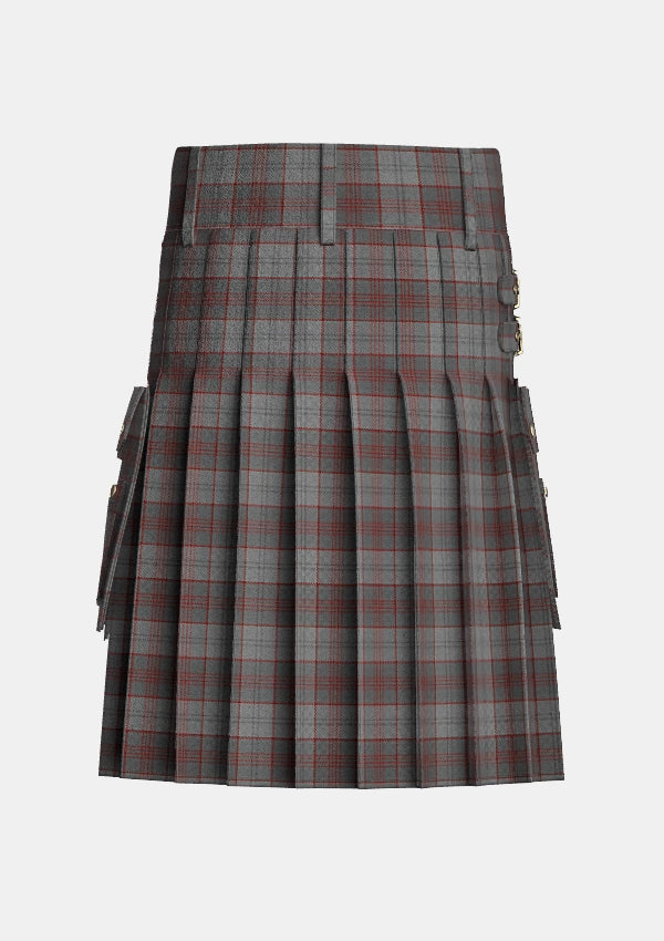 Utility_Clyde_Tartan_1296_kilt_back_image_with_pleated_design_and_adjustable_buckles_for_men