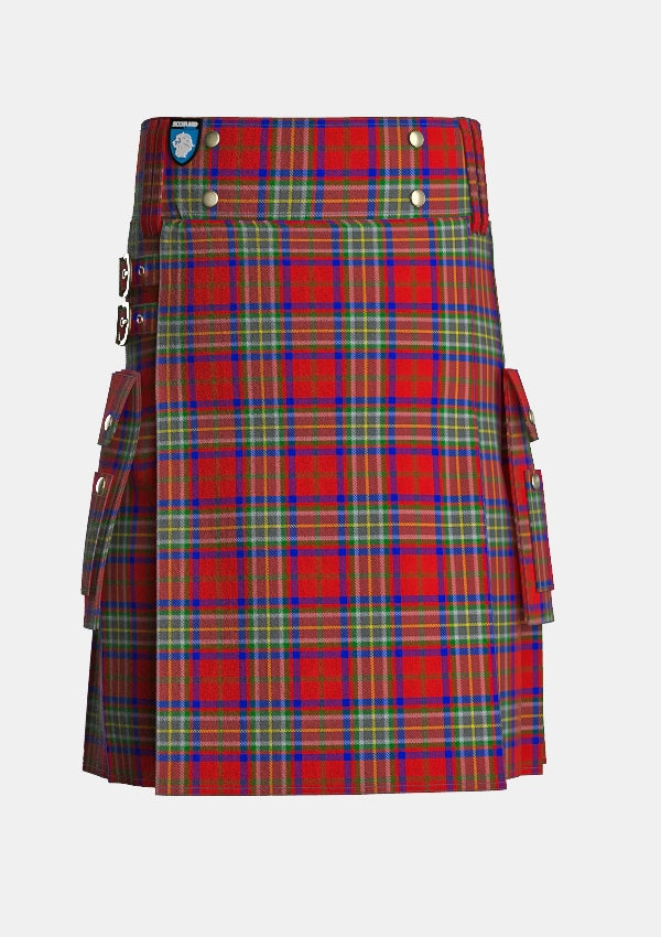 Utility_Coats_Everett_Tartan_12529_kilt_front_image_with_pleated_design_and_adjustable_buckles_for_men