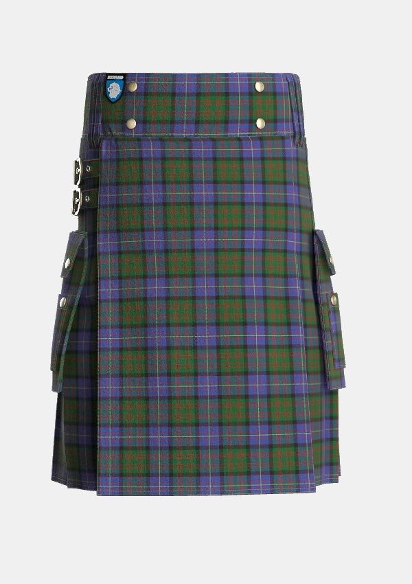 Utility_Cochrane_1984_Tartan_978_kilt_front_image_with_pleated_design_and_adjustable_buckles_for_men