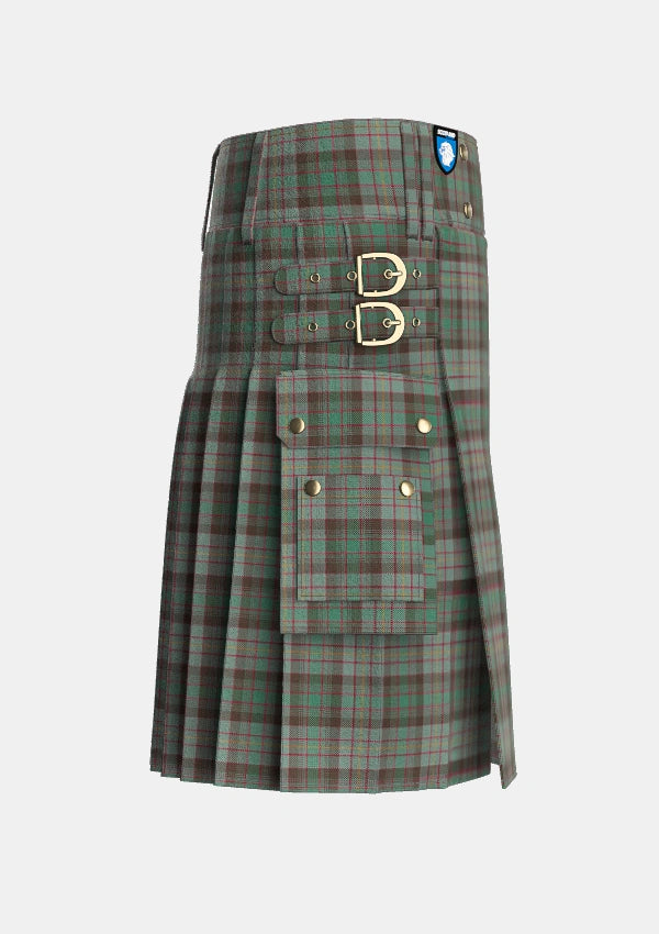 Utility_Cochrane_Hunting_Tartan_11165_kilt_right_image_with_pleated_design_and_adjustable_buckles_for_men