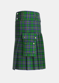 Utility_Cockburn_Old_Pattern_Tartan_1578_kilt_left_image_with_pleated_design_and_adjustable_buckles_for_men