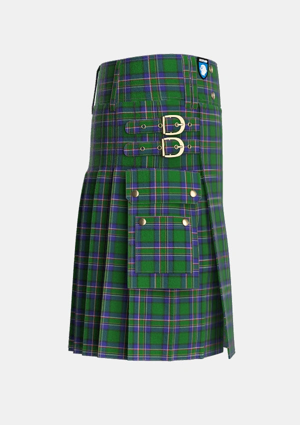 Utility_Cockburn_Old_Pattern_Tartan_1578_kilt_right_image_with_pleated_design_and_adjustable_buckles_for_men