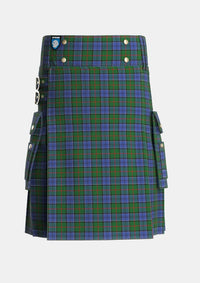 Utility_Colquhoun_1_Tartan_270_kilt_front_image_with_pleated_design_and_adjustable_buckles_for_men