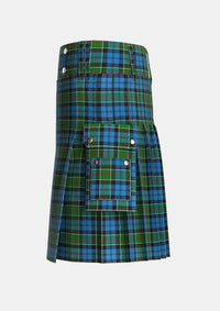 Utility_Colquhoun_2_Tartan_274_kilt_left_image_with_pleated_design_and_adjustable_buckles_for_men