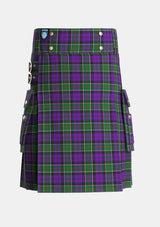 Utility_Colquhoun_3_Tartan_275_kilt_front_image_with_pleated_design_and_adjustable_buckles_for_men