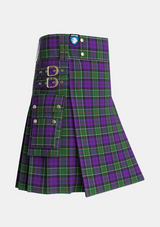 Utility_Colquhoun_3_Tartan_275_kilt_side_image_with_pleated_design_and_adjustable_buckles_for_men