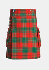 Utility_Comyn_Ancient_Tartan_kilt_front_image_with_pleated_design_and_adjustable_buckles_for_men