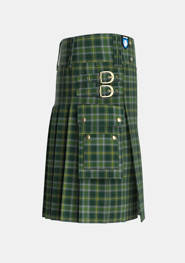 Utility_Connell_Hunting_Tartan_13944_kilt_right_image_with_pleated_design_and_adjustable_buckles_for_men