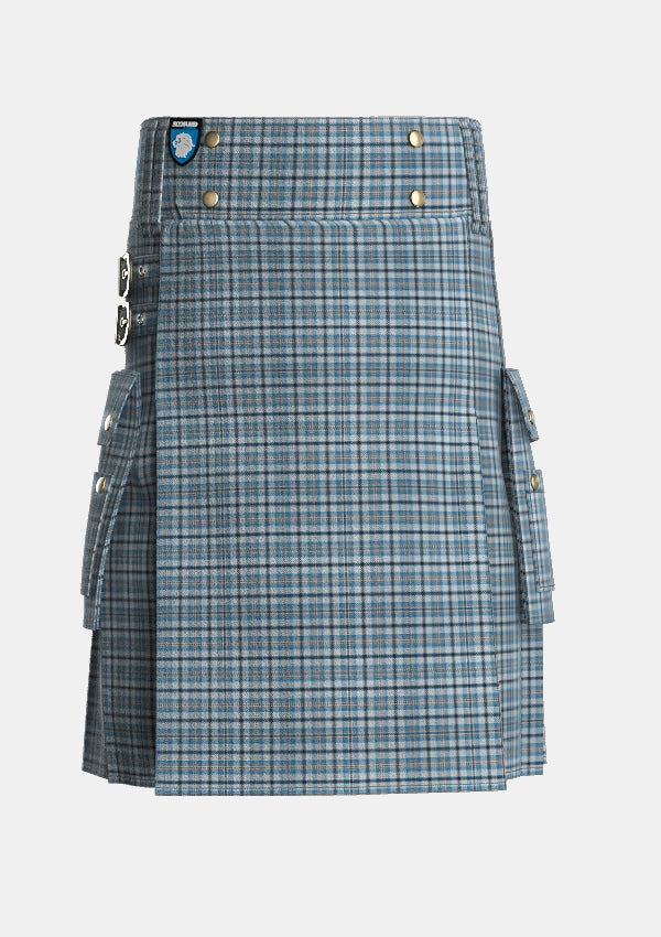 Utility_Conquergood_Canada_Tartan_2095_kilt_front_image_with_pleated_design_and_adjustable_buckles_for_men