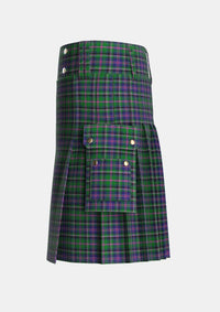 Utility_Cooper_Couper_James_Cant_Tartan_1415_kilt_left_image_with_pleated_design_and_adjustable_buckles_for_men