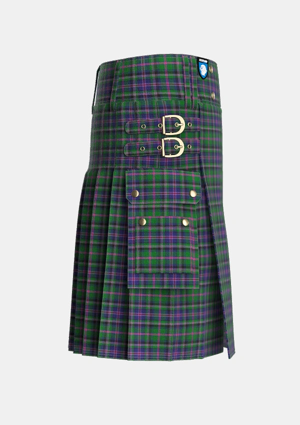 Utility_Cooper_Couper_James_Cant_Tartan_1415_kilt_right_image_with_pleated_design_and_adjustable_buckles_for_men