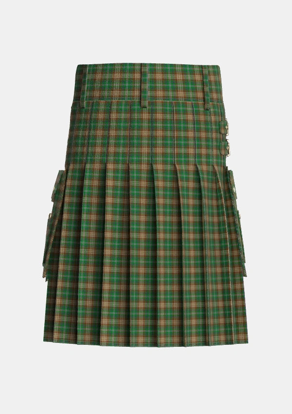 Utility_Corcoran_of_Sherbrooke_Personal_Tartan_4584_kilt_back_image_with_pleated_design_and_adjustable_buckles_for_men