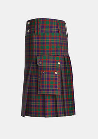 Utility_Cork_County_Tartan_2253_kilt_left_image_with_pleated_design_and_adjustable_buckles_for_men