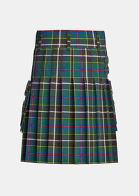 Utility_Cornish_Hunting_tartan_1568_kilt_back_image_with_pleated_design_and_adjustable_buckles_for_men