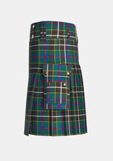 Utility_Cornish_Hunting_tartan_1568_kilt_left_image_with_pleated_design_and_adjustable_buckles_for_men