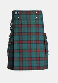 Utility_Cornwall_Tartan_7057_kilt_front_image_with_pleated_design_and_adjustable_buckles_for_men