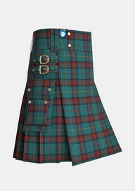 Utility_Cornwall_Tartan_7057_kilt_side_image_with_pleated_design_and_adjustable_buckles_for_men