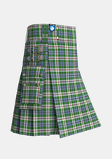 Utility_Coulter_Dress_Personal_Tartan_4142_kilt_side_image_with_pleated_design_and_adjustable_buckles_for_men