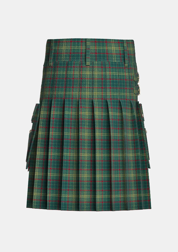 Utility_County_Armagh_Tartan_kilt_back_image_with_pleated_design_and_adjustable_buckles_for_men