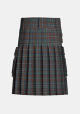 Utility_County_Kerry_Tartan_kilt_back_image_with_pleated_design_and_adjustable_buckles_for_men